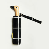 .Black Grid Compact Duck Umbrella