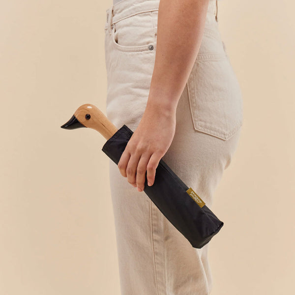 Black Eco-Friendly Compact Duck Umbrella