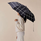 .Black Grid Compact Duck Umbrella