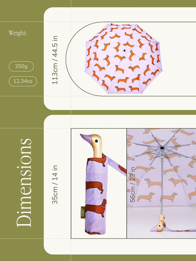 Dachshund Dog Lilac Eco-friendly Compact Duck Umbrella Original Duckhead