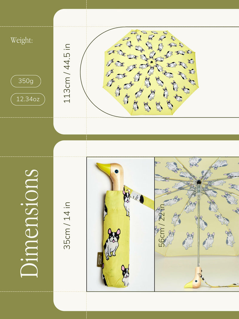 French Bulldog Yellow Eco-Friendly Compact Duck Umbrella Original Duckhead
