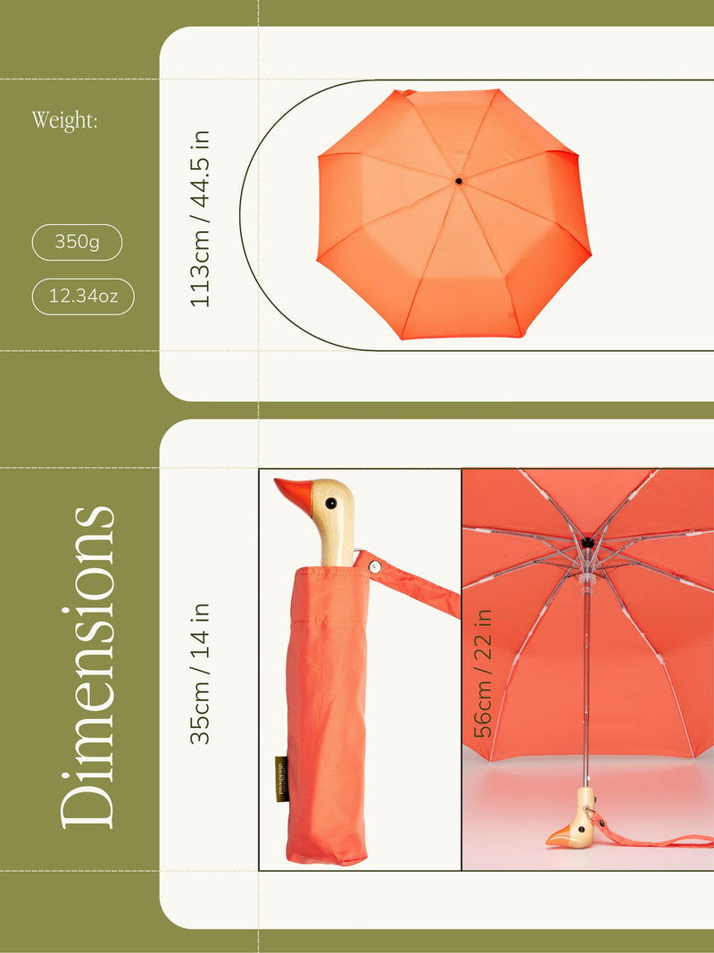 Peach Eco-Friendly Compact Duck Umbrella Original Duckhead