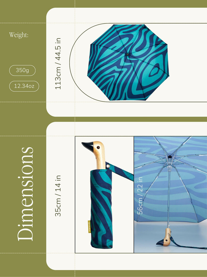 Swirl in Blue Eco-Friendly Compact Duck Umbrella Original Duckhead