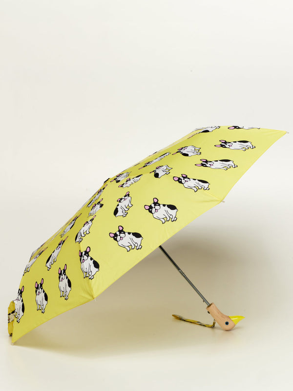 French Bulldog Yellow Eco-Friendly Compact Duck Umbrella