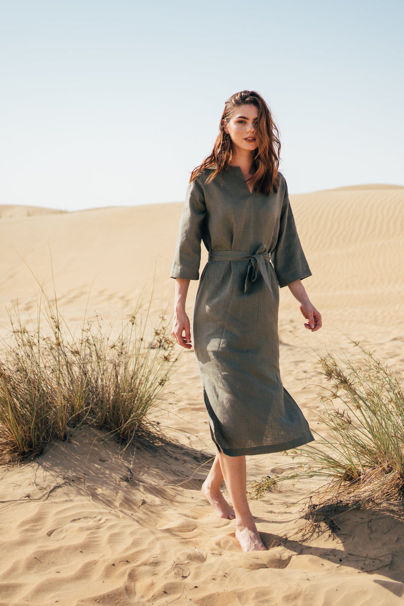 Isla - Midi Linen Dress