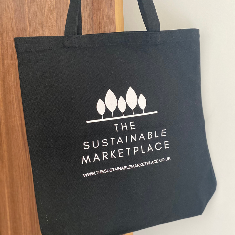 Reusable Organic Cotton Tote Bag - Black