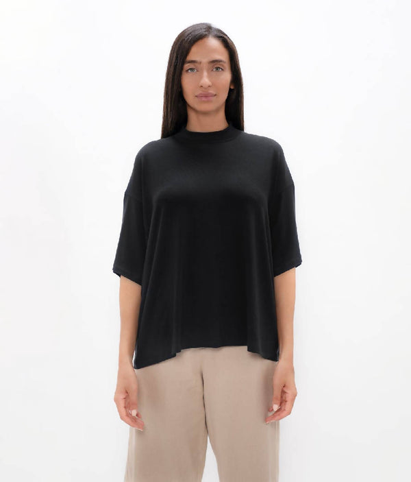 Beirut - PYRATEX® Seaweed Fibre Boxy Tee - Black Sand