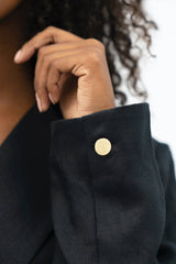 Havana Oversized Linen Blazer in Licorice Black