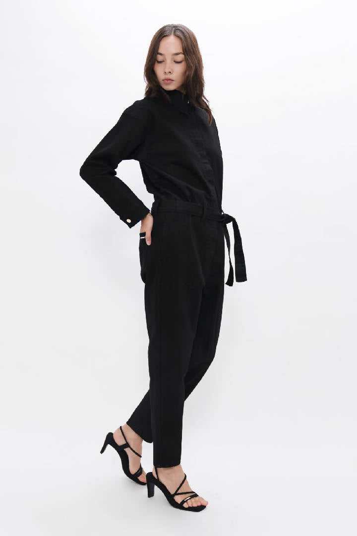 San Francisco - Sustainable Denim Boilersuit - Celeste Black