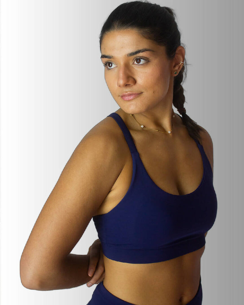 Bluefin Navy Blue Strappy Sports Bra