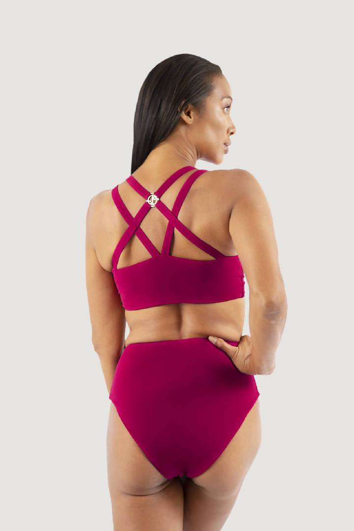 Syros Crisscross Bikini in Red Coral