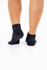 Modal Cable-Knit Ankle Socks in All Black