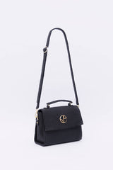London Piñatex® Saddle Bag in Truffle Black