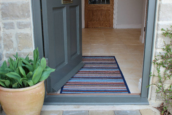Bright Stripe Runner - Sustainable Recycled Washable Eco Doormat (64x124cm)