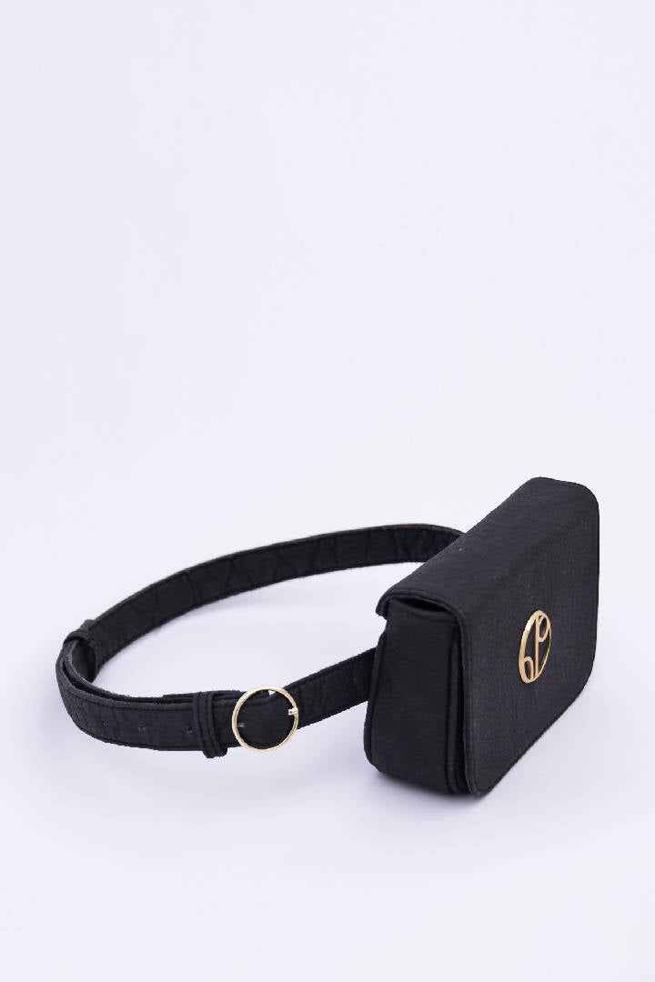 New York Piñatex® Belt Bag in Truffle Black