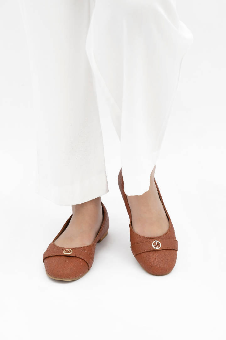 Cape Town Ballerina Flats in Canela Brown