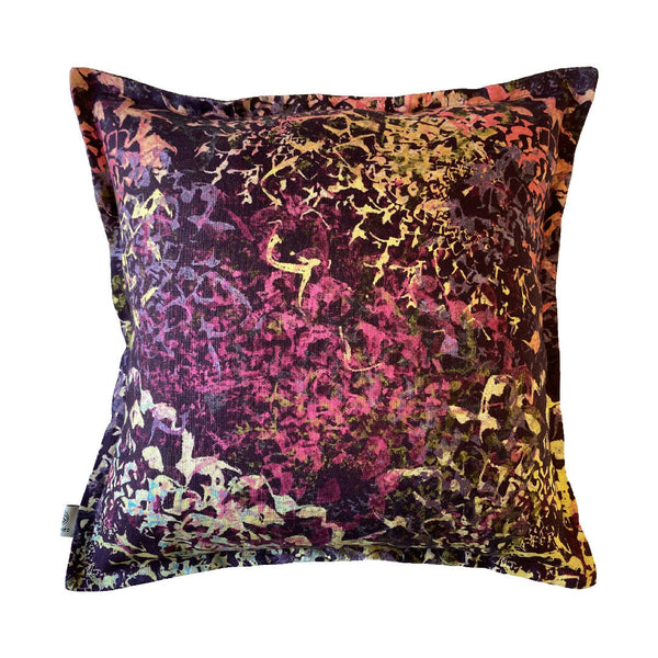 Luxury Irish Linen 40cm Helico Purple Vibrant Square Cushion