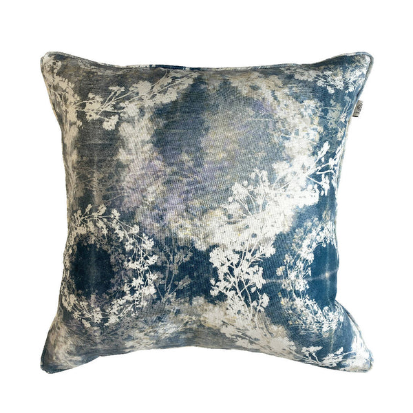 Luxury Irish Linen 50cm Heath Blue Vibrant Square Cushion