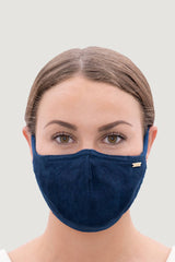 Linen Natural Dyed Face Mask in Indigo Blue