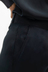 Manila Silk Tailored Shorts in Black