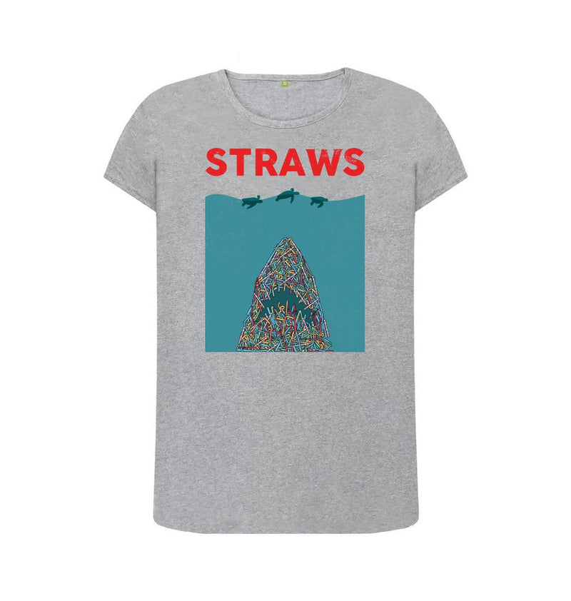 Ladies Eco & Vegan Friendly 100% Organic Cotton Tshirt - Straws