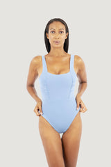 Saint Tropez Ruffled One-Piece Swimsuit in Baby Blue Ocean Spray