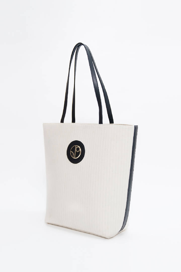 Monte Carlo Organic Cotton Tote Bag in White Dove