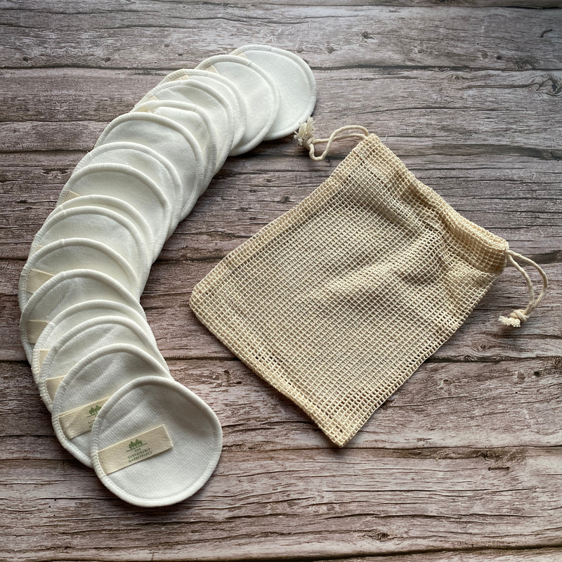 Bamboo Cotton Reusable Face Pads Set of 16