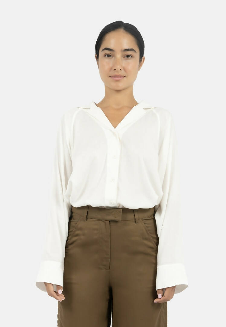 Siena Batwing Sleeve Shirt-Creme
