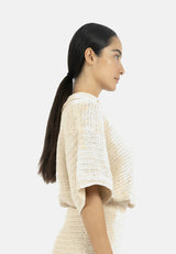 Sedona Crochet Polo Top-Natural