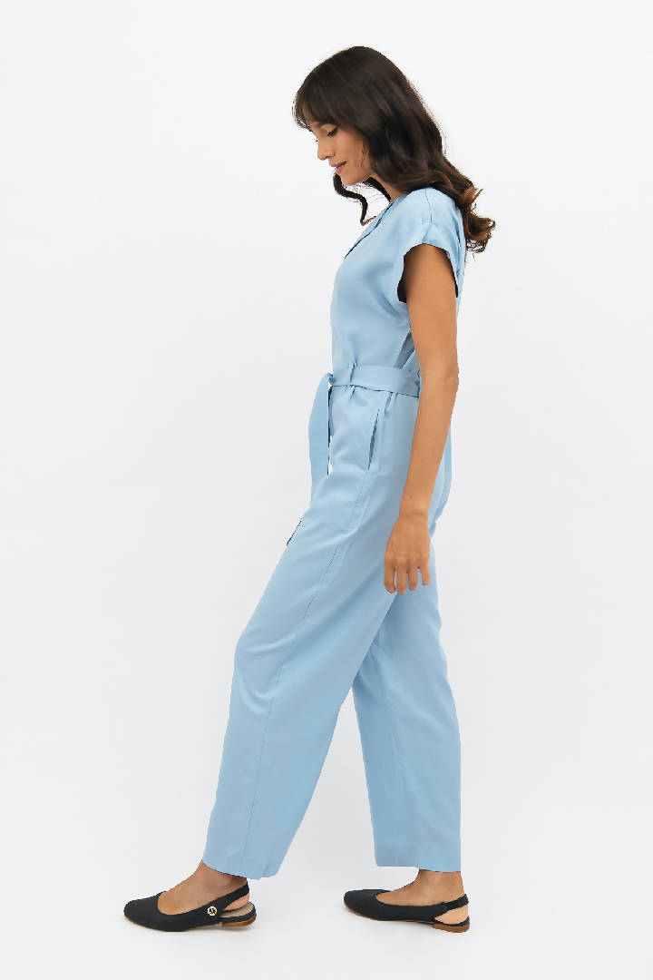 Dakar TENCEL™ Straight Leg Jumpsuit in Sommerhus Blue