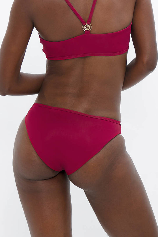 Brisbane Classic Bikini Bottom in Red Coral