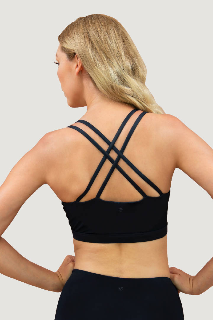 Stockholm Sport Bra Top in Onyx Black