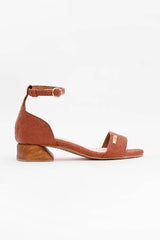 Chicago Ankle Strap Heels in Canela Brown