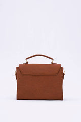 London Piñatex® Saddle Bag in Mocha Brown