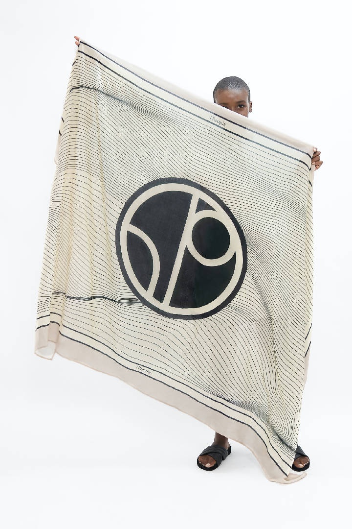 Biarritz TENCEL™ Modal Beach Sarong in Mix White Dove & Sand