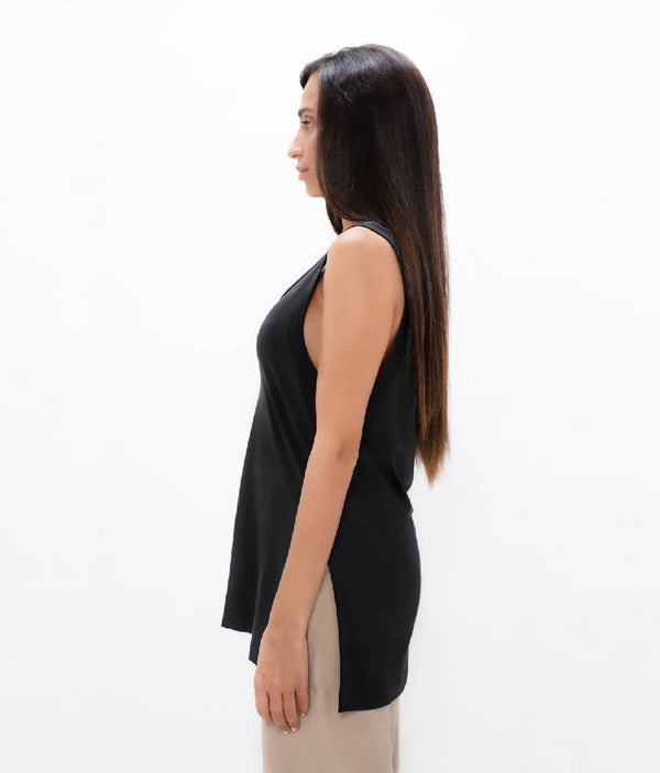 Cusco - PYRATEX® Seaweed Fibre Tank Top - Black Sand