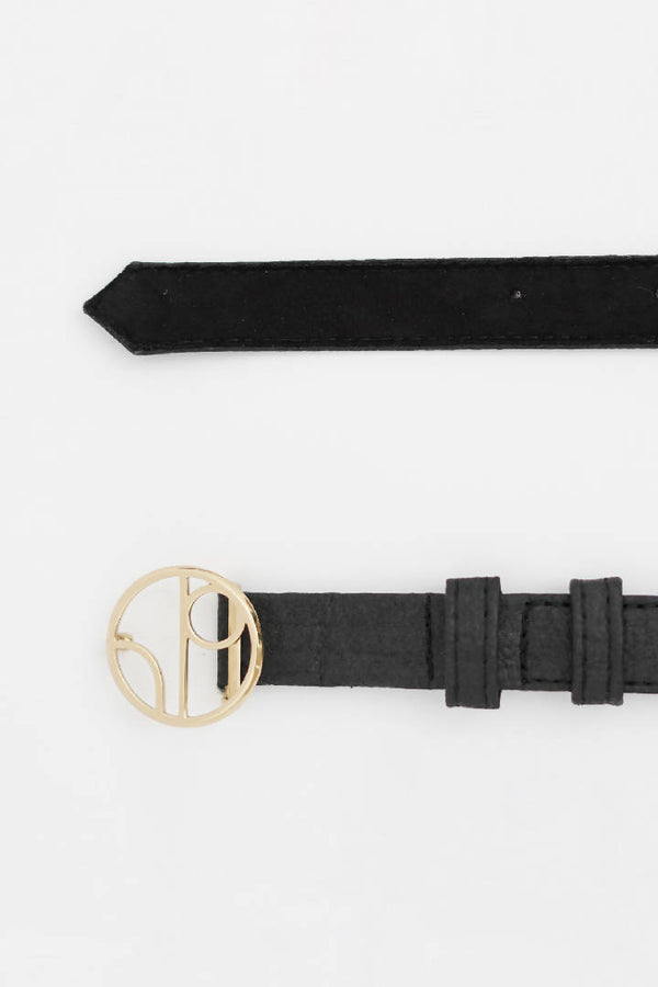 Antwerp Piñatex® Thin Belt in Charcoal Black