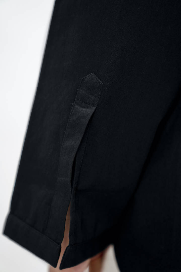 Budapest Organic Cotton Oversized Shirt in Eclipse Black