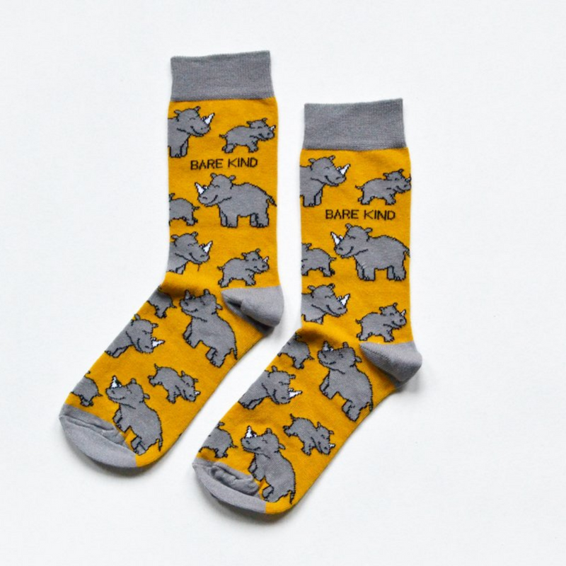 Save the Rhinos Bamboo Socks