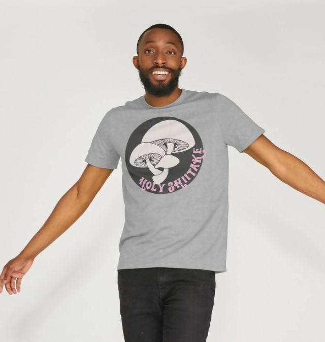 Men's Eco & Vegan Friendly 100% Organic Cotton Tshirt - Holy Shiitake