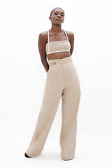 Florence Organic Cotton Pants in Sand Brown