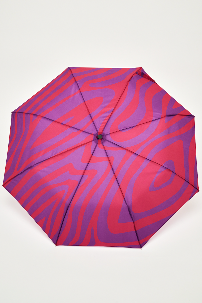 Jingle Bells Swirl in Pink Compact Duck Umbrella