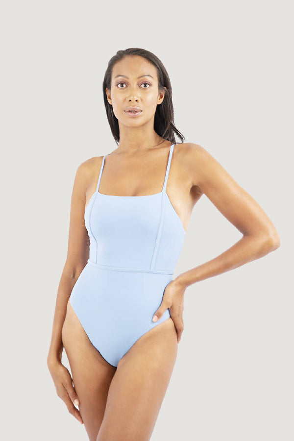 Byron Bay One-Piece Swimsuit in Baby Blue Ocean Spray
