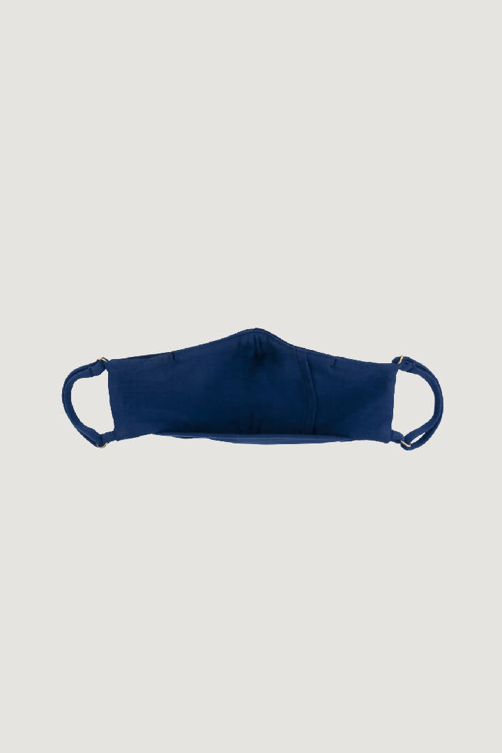Linen Natural Dyed Face Mask in Indigo Blue