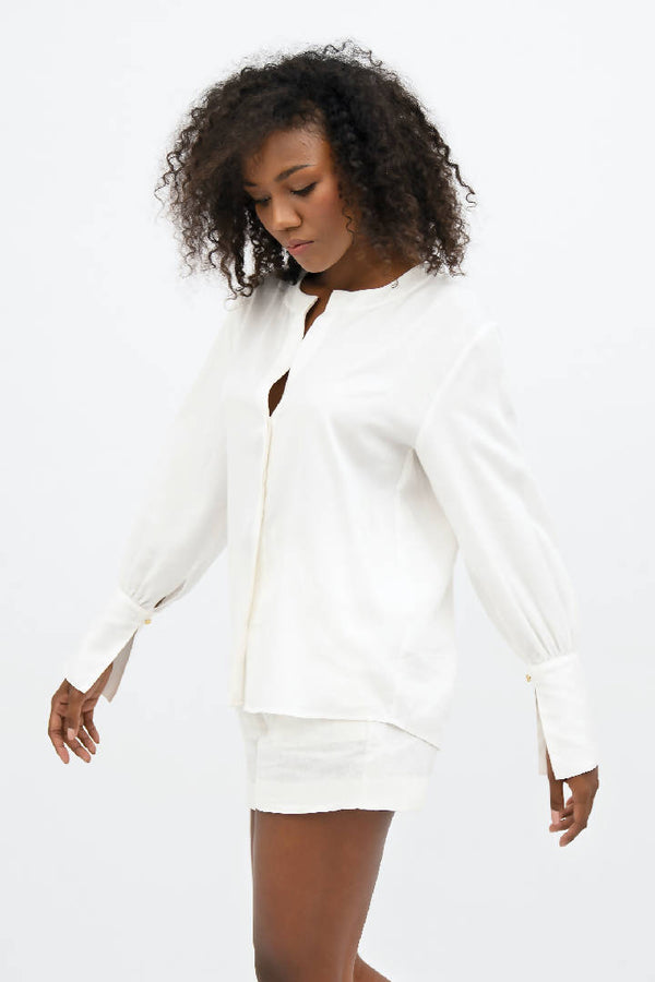 Cap Ferret TENCEL™ Long Sleeves Shirt in Porcelain White