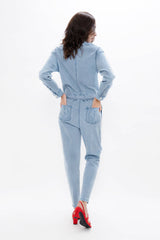 San Francisco - Sustainable Denim Boilersuit - Sky Blue