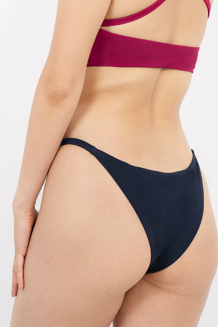 Crete Bikini Bottom in Dark Blue Pebble