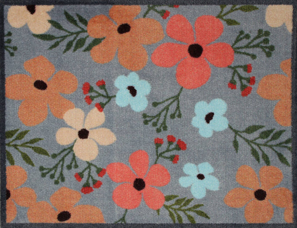 Garden Flower - Sustainable Recycled Washable Eco Doormat (64x83cm)
