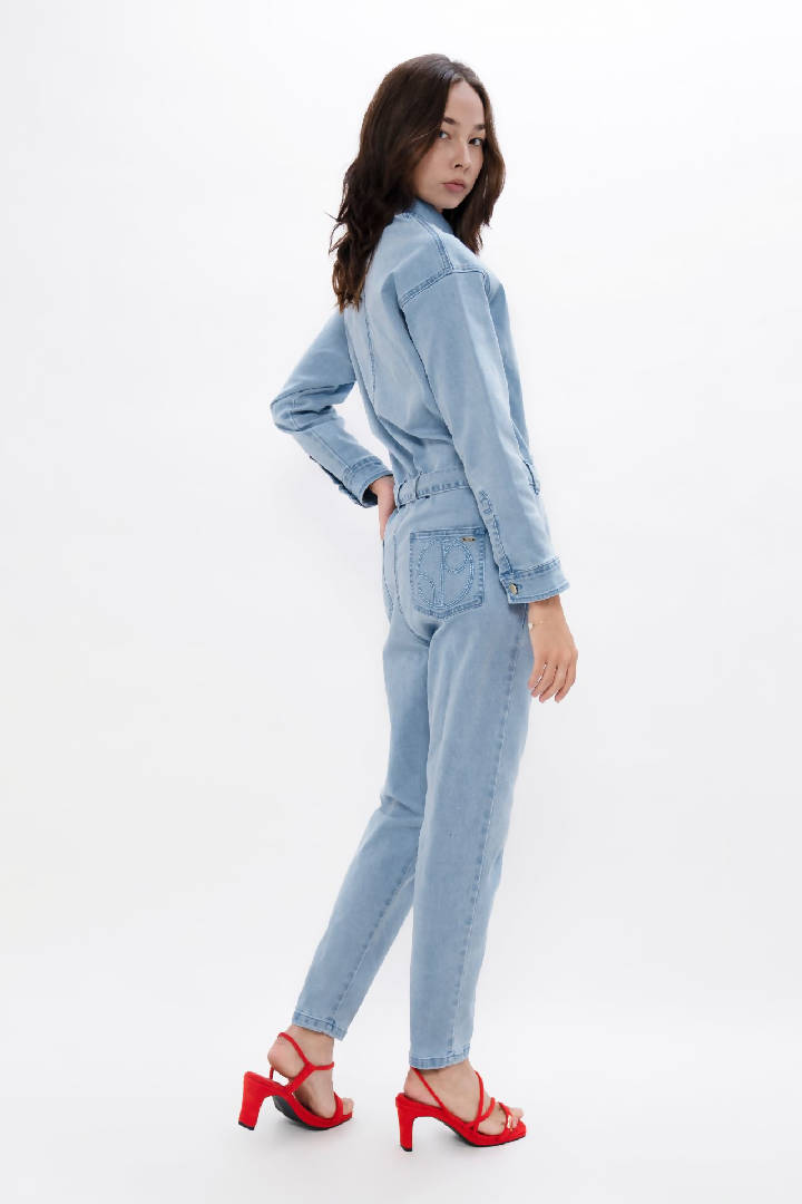 San Francisco - Sustainable Denim Boilersuit - Sky Blue